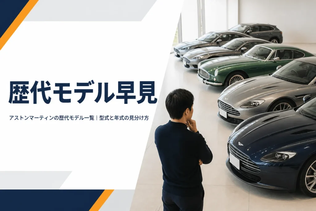 年代順に並ぶ英国製高級車のイメージ