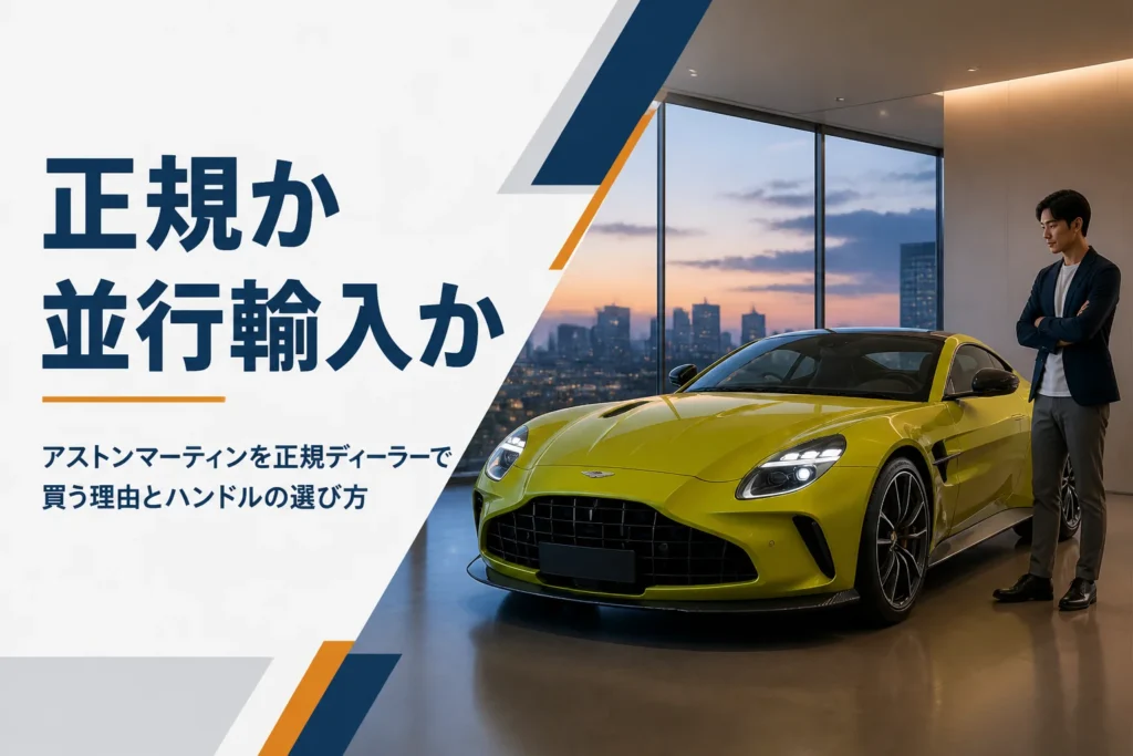 高級車ショールームに展示されたスポーツクーペ