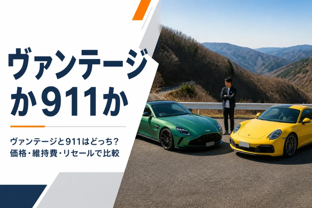 山道の待避所に停まる2台のスポーツクーペのイメージ